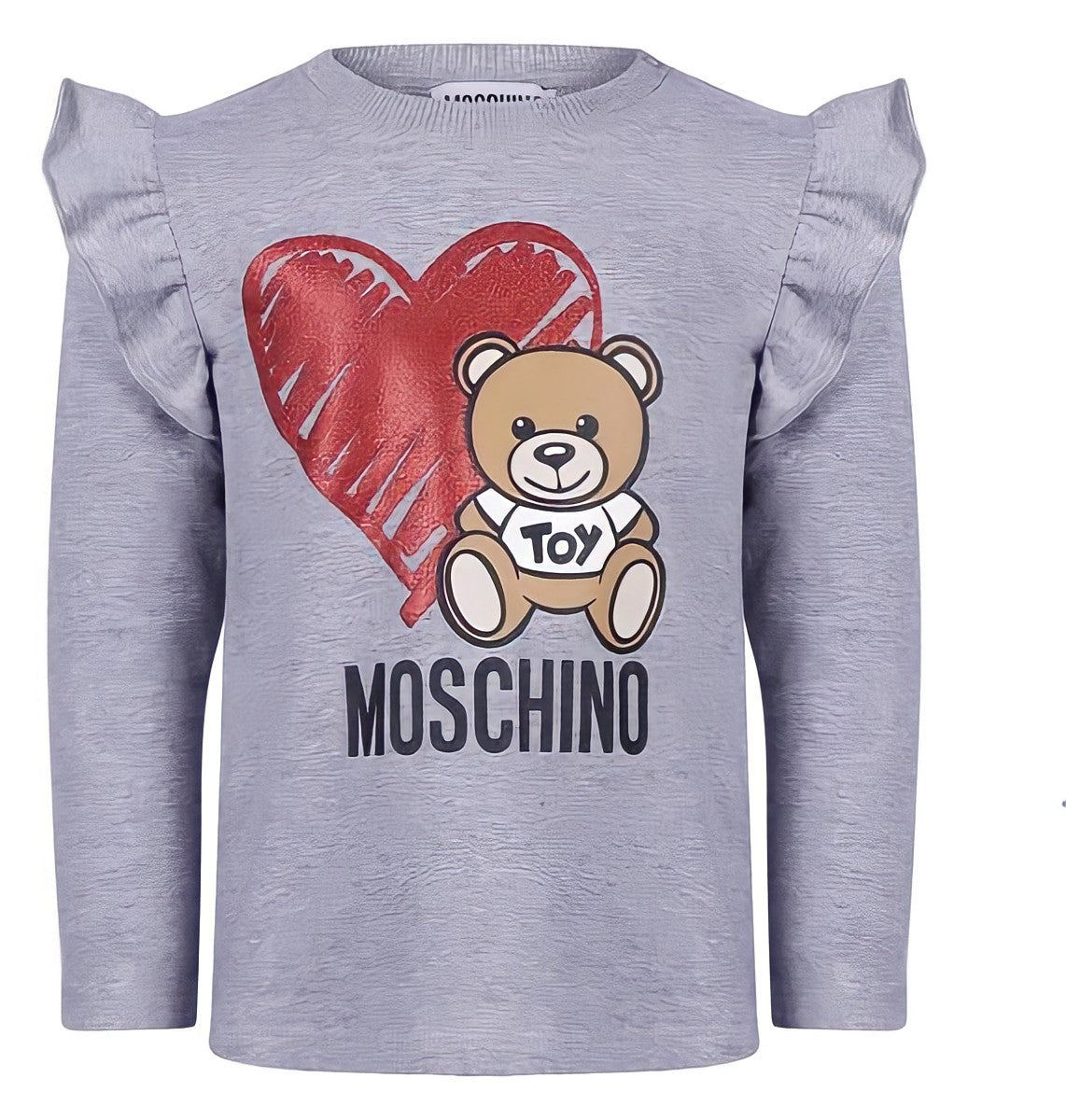 Moschino baby T-shirt in stretch cotton with teddy bear Toy White-Blue